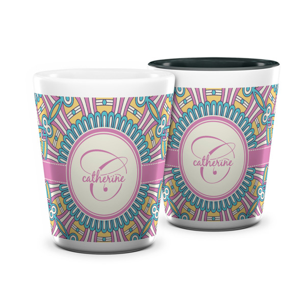 Custom Bohemian Art Ceramic Shot Glass - 1.5 oz (Personalized)