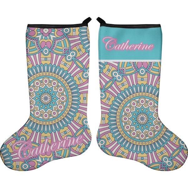 Custom Bohemian Art Holiday Stocking - Double-Sided - Neoprene (Personalized)