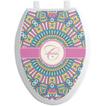 Bohemian Art Toilet Seat Decal - Elongated (Personalized)