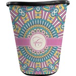 Bohemian Art Waste Basket - Single Sided (Black) (Personalized)