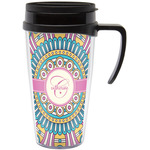 Bohemian Art Acrylic Travel Mug with Handle (Personalized)