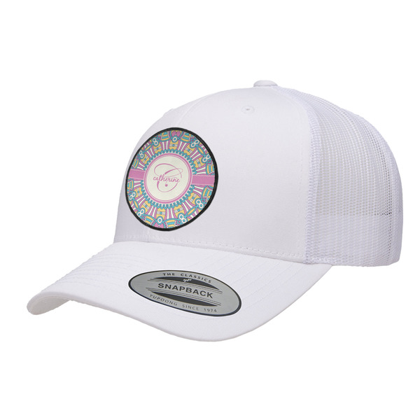 Custom Bohemian Art Trucker Hat - White (Personalized)