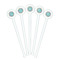 Bohemian Art White Plastic 7" Stir Stick - Round - Fan View