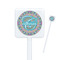 Bohemian Art White Plastic Stir Stick - Square - Closeup