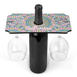 Bohemian Art Wine Bottle & Glass Holder (Personalized)