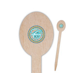 Bohemian Art Oval Wooden Food Picks - Single Sided (Personalized)