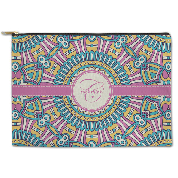 Custom Bohemian Art Zipper Pouch - Large - 12.5"x8.5" (Personalized)