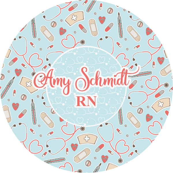 Custom Nurse Multipurpose Round Labels - 3" (Personalized)