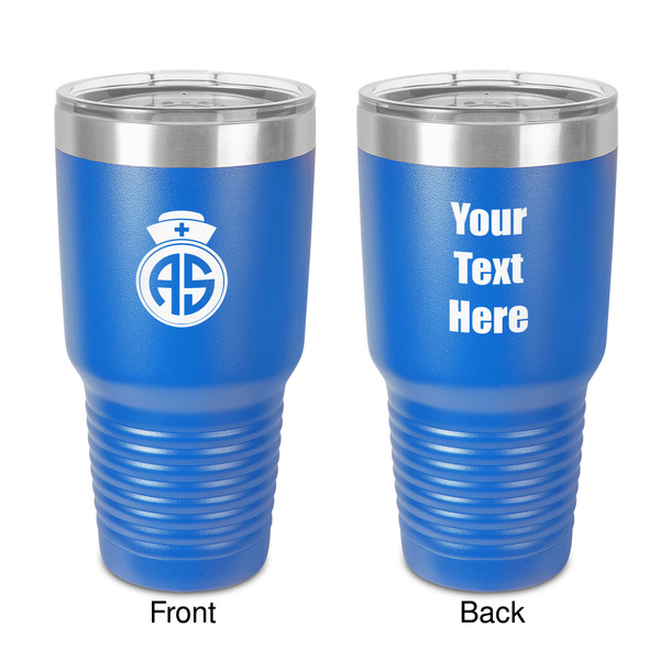 Custom Nurse 30 oz Stainless Steel Tumbler - Royal Blue - Double-Sided (Personalized)