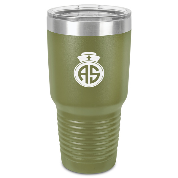 Custom Nurse 30 oz Stainless Steel Tumbler - Olive - Single-Sided (Personalized)