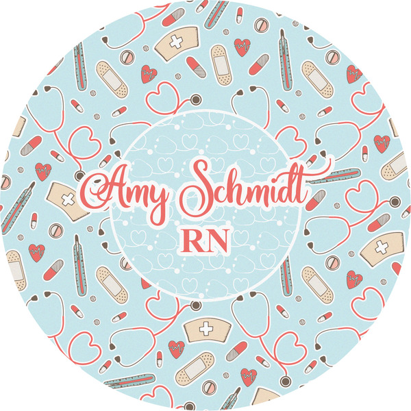 Custom Nurse Multipurpose Round Labels - 5" (Personalized)