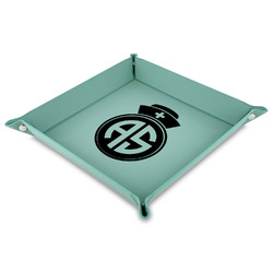 Nurse Faux Leather Dice Tray - 9" x 9"  - Teal (Personalized)