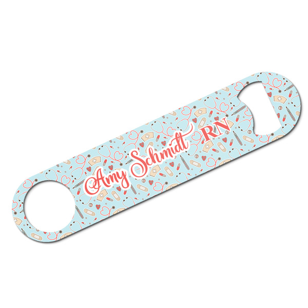 Custom Nurse Bar Bottle Opener - White w/ Name or Text