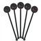 Nurse Black Plastic 5.5" Stir Stick - Round - Fan View