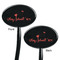 Nurse Black Plastic 7" Stir Stick - Double Sided - Oval - Front & Back