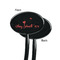 Nurse Black Plastic 7" Stir Stick - Single Sided - Oval - Front & Back