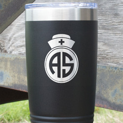 Nurse 20 oz Stainless Steel Tumbler - Black - Double Sided (Personalized)