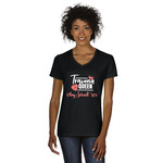 Nurse Women's V-Neck T-Shirt - Black - Small (Personalized)