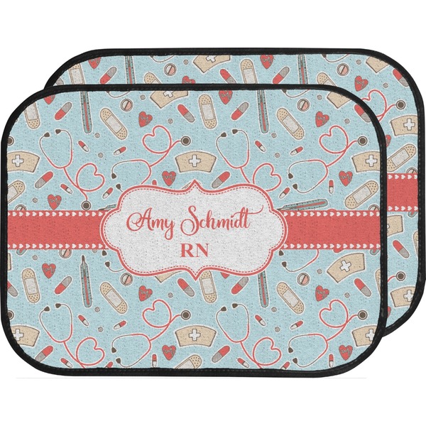 Custom Nurse Car Floor Mats (Back Seat) (Personalized)