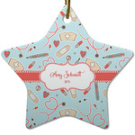 Nurse Star Ceramic Ornament w/ Name or Text