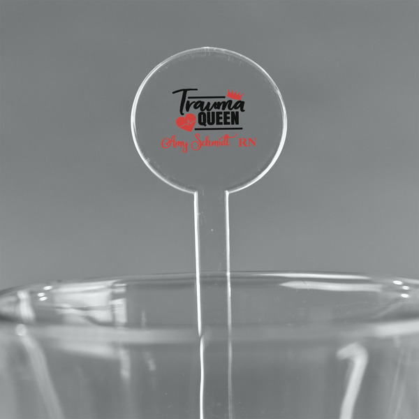 Custom Nurse 7" Round Plastic Stir Sticks - Clear (Personalized)