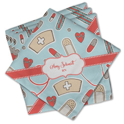 Nurse Cloth Cocktail Napkins - Set of 4 w/ Name or Text