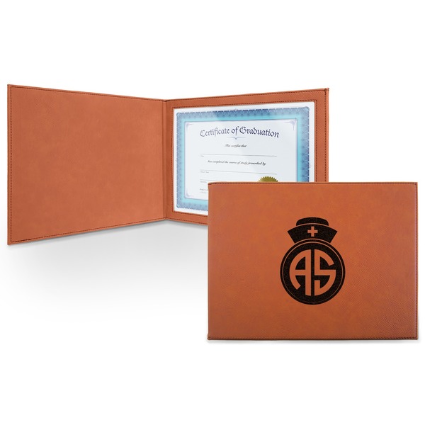 Custom Nurse Leatherette Certificate Holder - Front (Personalized)