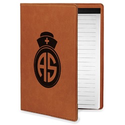 Nurse Leatherette Portfolio with Notepad - Small - Double Sided (Personalized)