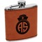 Nurse Cognac Leatherette Wrapped Stainless Steel Flask