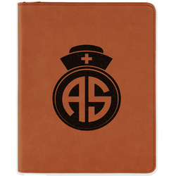 Nurse Leatherette Zipper Portfolio with Notepad - Single Sided (Personalized)