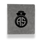 Nurse Leather Binder - 1" - Grey (Personalized)