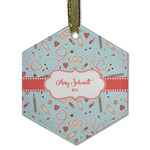 Nurse Flat Glass Ornament - Hexagon w/ Name or Text