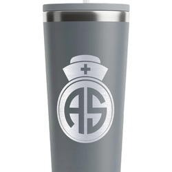 Nurse RTIC Everyday Tumbler with Straw - 28oz - Grey - Double-Sided (Personalized)