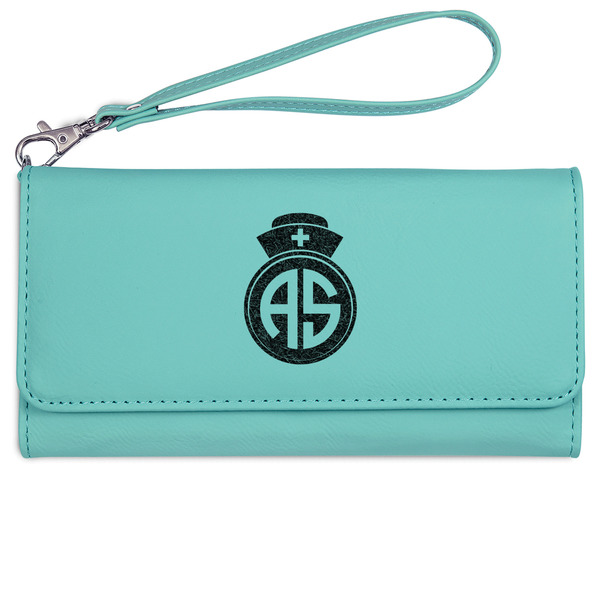 Custom Nurse Ladies Leatherette Wallet - Laser Engraved- Teal (Personalized)