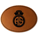 Nurse Faux Leather Iron On Patch - Oval (Personalized)