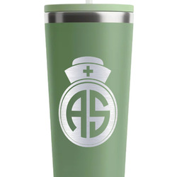 Nurse RTIC Everyday Tumbler with Straw - 28oz - Light Green - Double-Sided (Personalized)