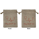 Nurse Medium Burlap Gift Bag - Front & Back (Personalized)