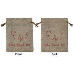 Nurse Medium Burlap Gift Bag - Front & Back (Personalized)