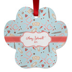 Nurse Metal Paw Ornament - Double Sided w/ Name or Text