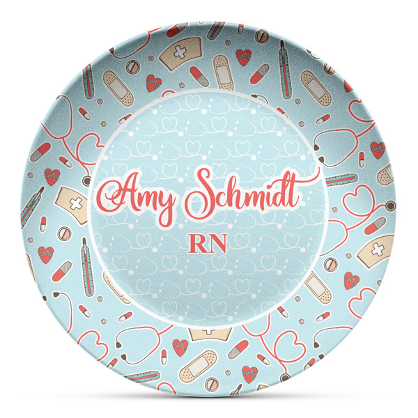 Custom Nurse Microwave Safe Plastic Plate - Composite Polymer (Personalized)