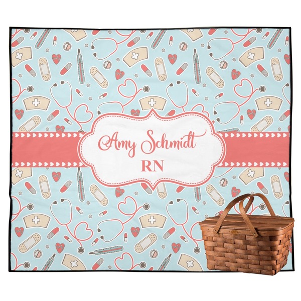 Custom Nurse Outdoor Picnic Blanket (Personalized)