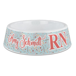 Nurse Plastic Dog Bowl - Large (Personalized)