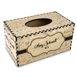Nurse Wood Tissue Box Cover - Rectangle (Personalized)