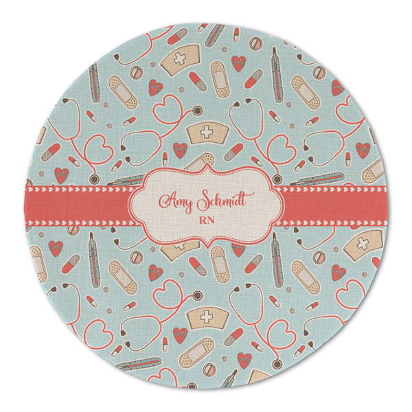 Custom Nurse Round Linen Placemat - Single Sided (Personalized)