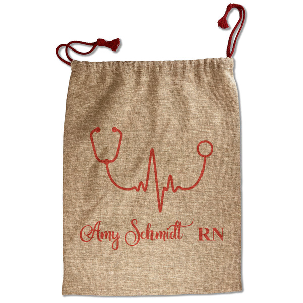 Custom Nurse Santa Sack - Front (Personalized)