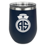 Nurse Stemless Stainless Steel Wine Tumbler - Navy - Single Sided (Personalized)