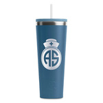 Nurse RTIC Everyday Tumbler with Straw - 28oz - Steel Blue - Double-Sided (Personalized)