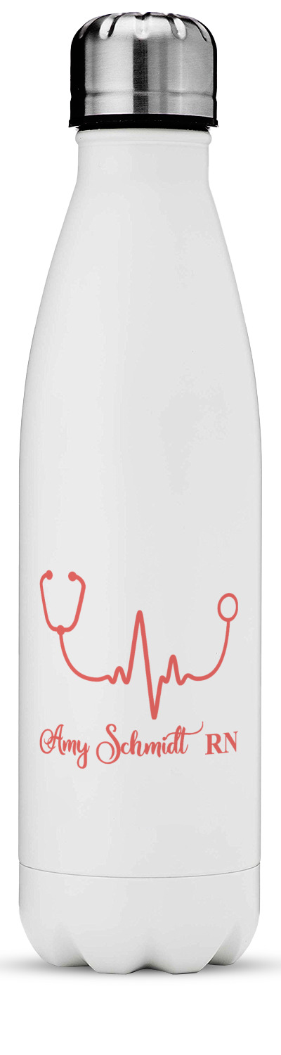Custom Nurse Water Bottle - 17 oz. - Stainless Steel - Full Color Printing  (Personalized)