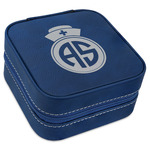 Nurse Travel Jewelry Box - Navy Blue Leather (Personalized)