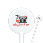 Nurse 5.5" Round Plastic Stir Sticks - White - Double Sided (Personalized)